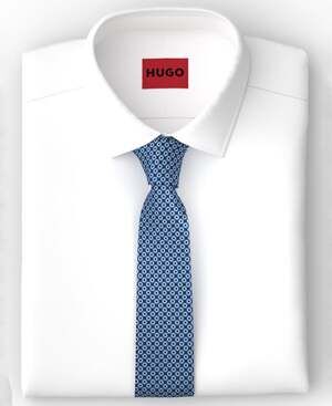 Hugo by Hugo Boss 2.36" Dot Slim Silk Tie Light Blue One Size